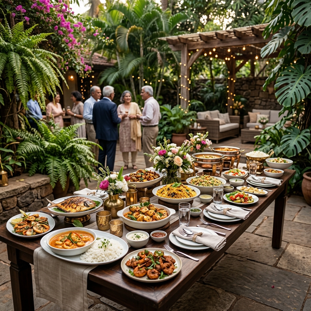 Realistic Private Event Catering & Party Buffet at Café Alibag Garden